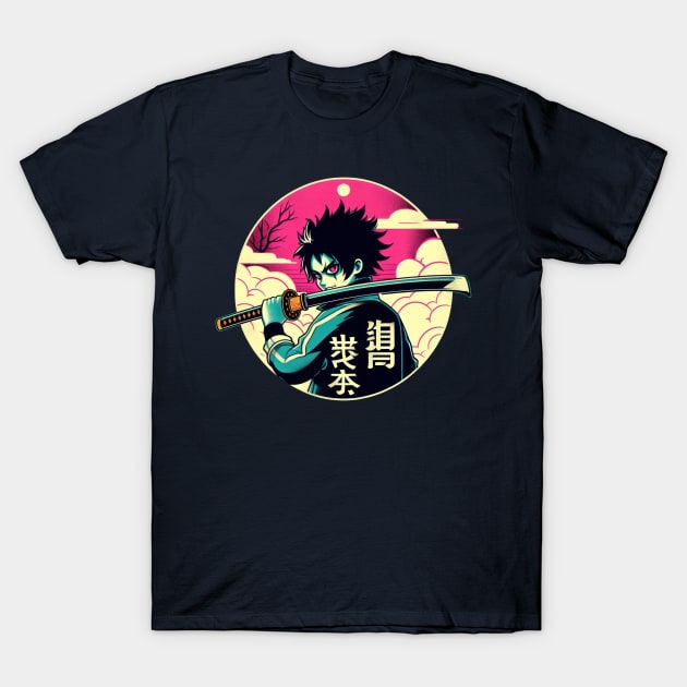 Anime Samurai T-Shirt by TooplesArt